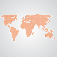 Dotted World Map Isolated On A Background. Vector Illustration. Template For Website, Design, Cover, Annual Reports, Infographics