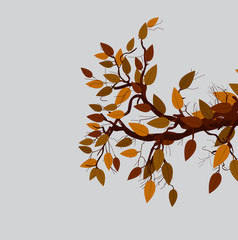 Natural Leaves Branch Vector Background