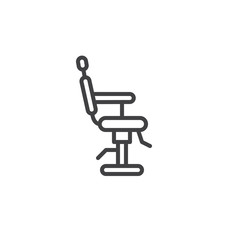 Barbershop chair line icon, outline vector sign, linear style pictogram isolated on white. Symbol, logo illustration. Editable stroke