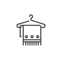 Towel line icon, outline vector sign, linear style pictogram isolated on white. Symbol, logo illustration. Editable stroke