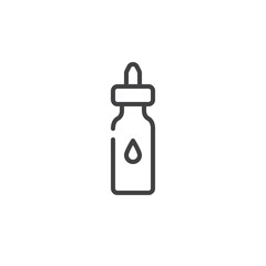 Oil bottle line icon, outline vector sign, linear style pictogram isolated on white. Symbol, logo illustration. Editable stroke