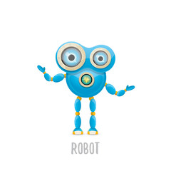 vector funny cartoon blue robot character