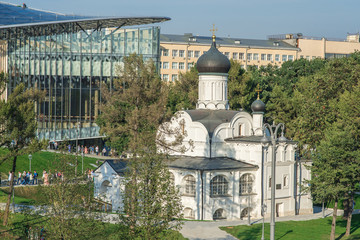 Church of the conception of Anne view from modern park Zaryadye in Moscow, Russia