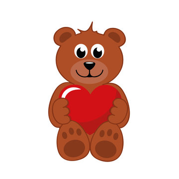 teddybär mit rotem herz