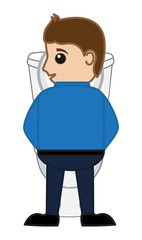 Man Pissing in Toilet