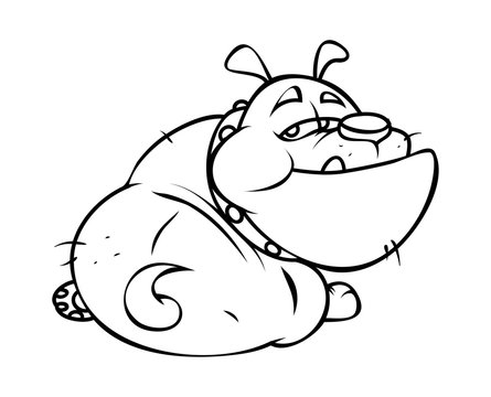 Cartoon Bulldog Vector Drawing clip-art
