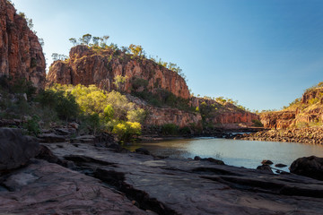 First stopover at the Katherine River Gorge cruise in Nitmiluk National Park, Northern Territory, Australia.
