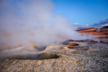Sol de manana geothermal field in sud Lipez reserva, Bolivia