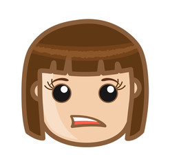 disgusting face Girl clip-art vector