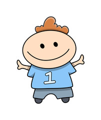 Funny Cartoon Kid Character Expression clip-art