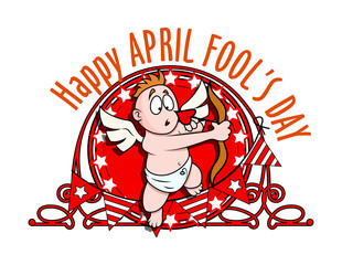 Kid Cupid Wrong Target - April Fool Day Graphic