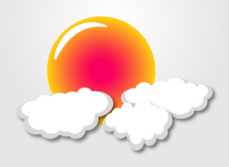cute Sun Clouds Vector illustration