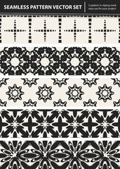 Abstract concept vector monochrome geometric pattern. Black and white minimal background. Creative illustration template. Seamless stylish texture. For wallpaper, surface, web design, textile, decor.