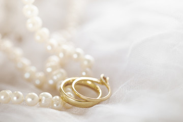 Engagement rings in close-up