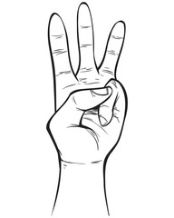 Hand Gesture Doodle Vector Illustration