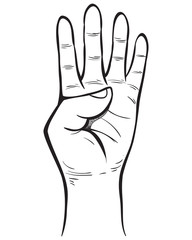 Hand Gesture Doodle Vector Illustration