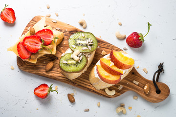 Fresh sweet fruit sandwiches.