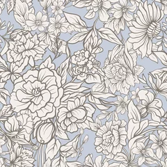 Printed roller blinds Vintage Flowers Vintage flowers seamless pattern. Stock illustration.