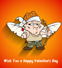 Naughty Angry Valentine Cupid vector illustration clip-art