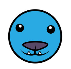 Fototapeta premium Cartoon Funny Character Face Expression