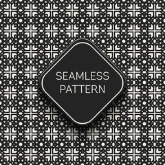 Abstract concept vector monochrome geometric pattern. Black and white minimal background. Creative illustration template. Seamless stylish texture. For wallpaper, surface, web design, textile, decor.