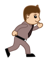 Happy Businessman Running Pose