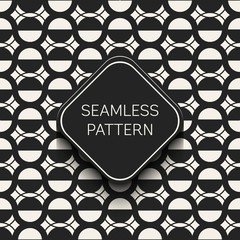 Abstract concept vector monochrome geometric pattern. Black and white minimal background. Creative illustration template. Seamless stylish texture. For wallpaper, surface, web design, textile, decor.