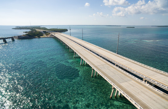 Aerial view of the bridge between Bahia Honda and Spanish Harbor Keys