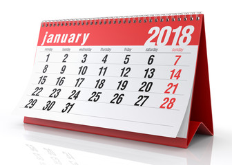 January 2018 Calendar