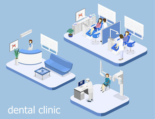 Dental Clinic. flat interior of dentist's office.