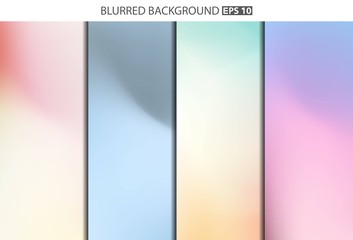 Naklejka premium Abstract Creative concept vector multicolored blurred background set. For Web and Mobile Applications, art illustration template design, business infographic and social media, modern decoration