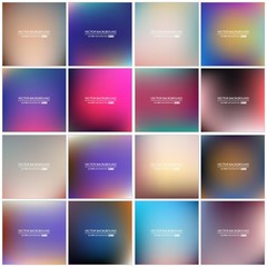 Abstract Creative concept vector multicolored blurred background set. For Web and Mobile Applications, art illustration template design, business infographic and social media, modern decoration