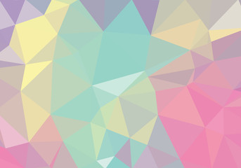 Bright abstract geometric background made of triangles pastel colors.