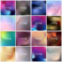 Abstract Creative concept vector multicolored blurred background set. For Web and Mobile Applications, art illustration template design, business infographic and social media, modern decoration
