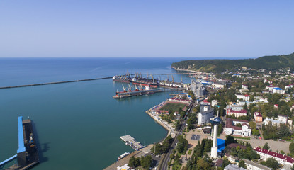 The seaport in Tuapse near the Tuapse Oil Refinery. Russia.