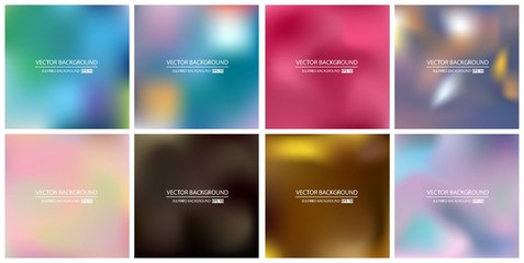 Abstract Creative concept vector multicolored blurred background set. For Web and Mobile Applications, art illustration template design, business infographic and social media, modern decoration