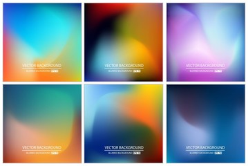 Abstract Creative concept vector multicolored blurred background set. For Web and Mobile Applications, art illustration template design, business infographic and social media, modern decoration