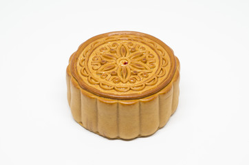 Moon cake isolated on white background