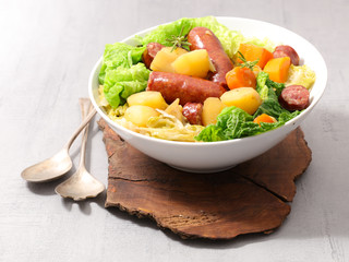vegetable and sausage, winter dish