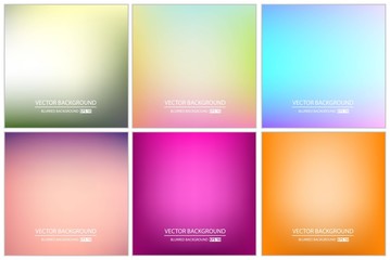 Abstract Creative concept vector multicolored blurred background set. For Web and Mobile Applications, art illustration template design, business infographic and social media, modern decoration