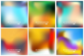 Abstract Creative concept vector multicolored blurred background set. For Web and Mobile Applications, art illustration template design, business infographic and social media, modern decoration