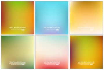 Abstract Creative concept vector multicolored blurred background set. For Web and Mobile Applications, art illustration template design, business infographic and social media, modern decoration