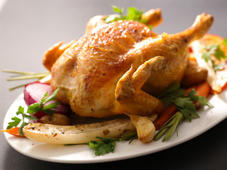 roast chicken with vegetables