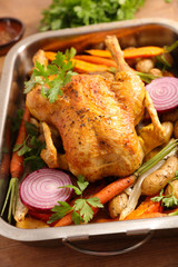 roast chicken with vegetables