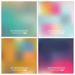 Abstract Creative concept vector multicolored blurred background set. For Web and Mobile Applications, art illustration template design, business infographic and social media, modern decoration
