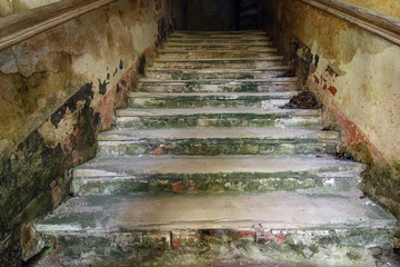 Old worn abandoned staircase