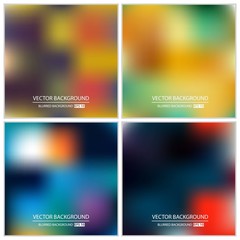 Abstract Creative concept vector multicolored blurred background set. For Web and Mobile Applications, art illustration template design, business infographic and social media, modern decoration