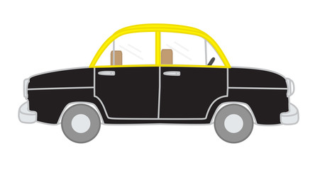 Obraz premium Blank Cartoon Taxi clip-art vector illustration 