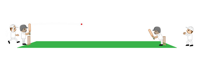 Cricketers Playing in Grond