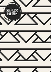 Abstract concept vector monochrome geometric pattern. Black and white minimal background. Creative illustration template. Seamless stylish texture. For wallpaper, surface, web design, textile, decor.